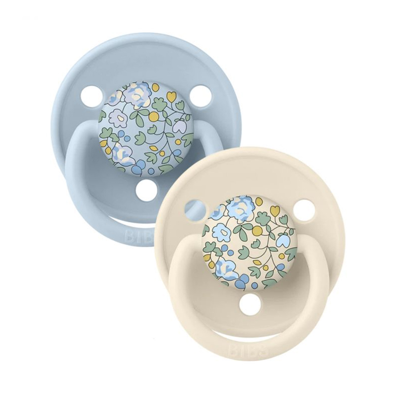 Πιπίλες BIBS x Liberty De Lux Latex Eloise / Baby Blue Mix One Size (2τεμ.)