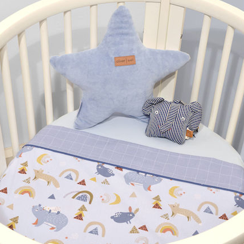 Σετ Σεντόνια Λίκνου Baby Oliver Des.411 Light Blue (2τεμ.)