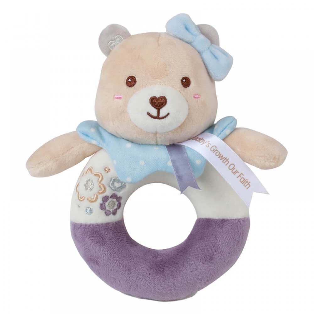 Kουδουνίστρα Bebe Stars Teddy Flower Rattle Ring