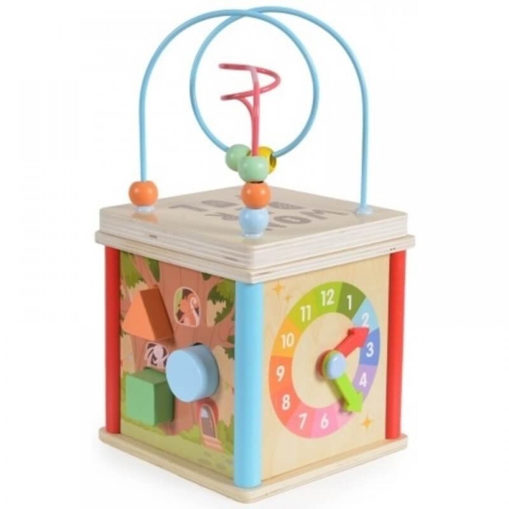 Ξύλινος Κύβος Δραστηριοτήτων Moni Wooden Activity Cube