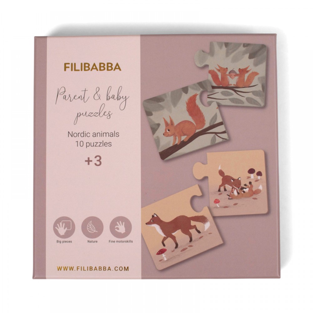 Εκπαιδευτικό Παιχνίδι Δραστηριοτήτων Filibabba Parent &amp; Baby Puzzle Nordic Αnimals