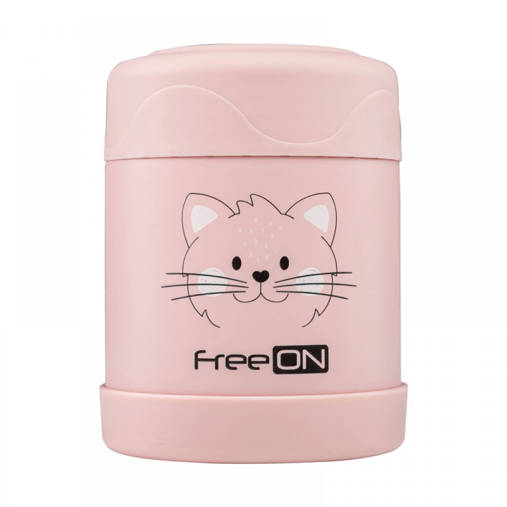 Θερμός Φαγητού FreeOn 350ml Kitty Pink