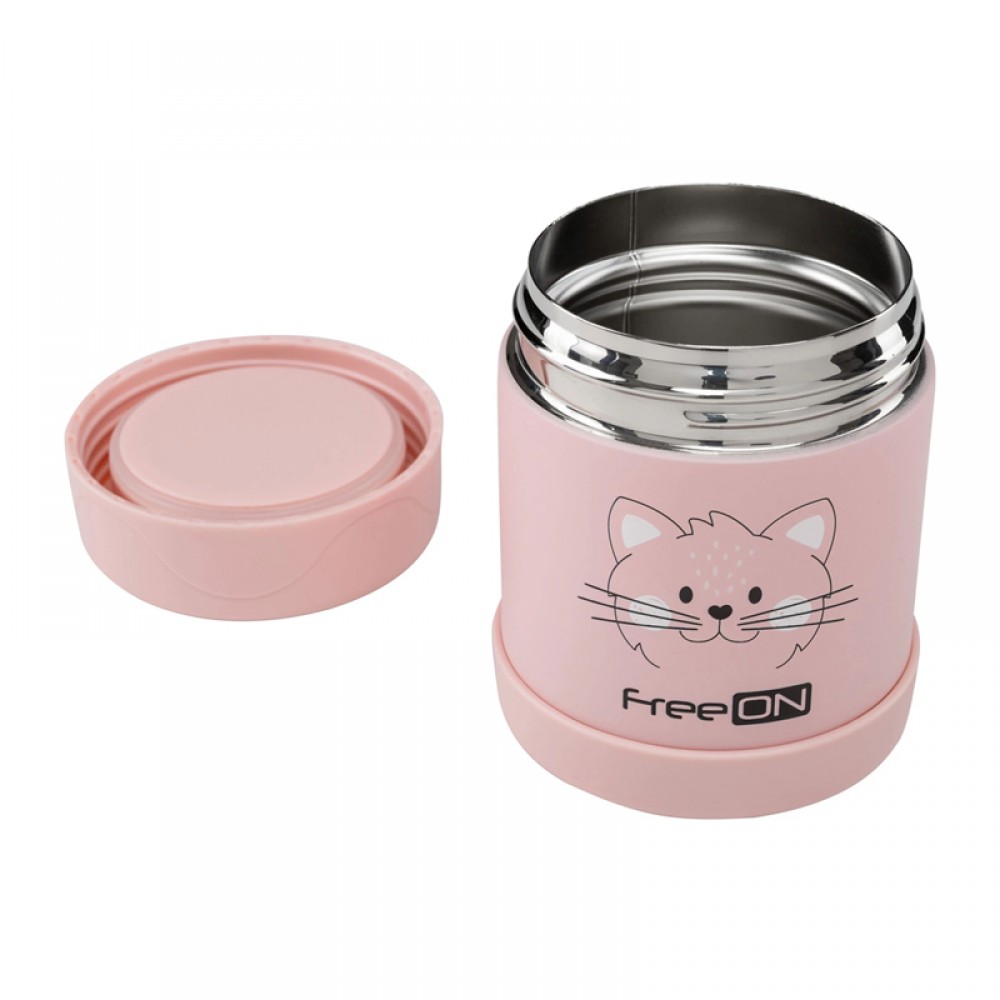 Θερμός Φαγητού FreeOn 350ml Kitty Pink