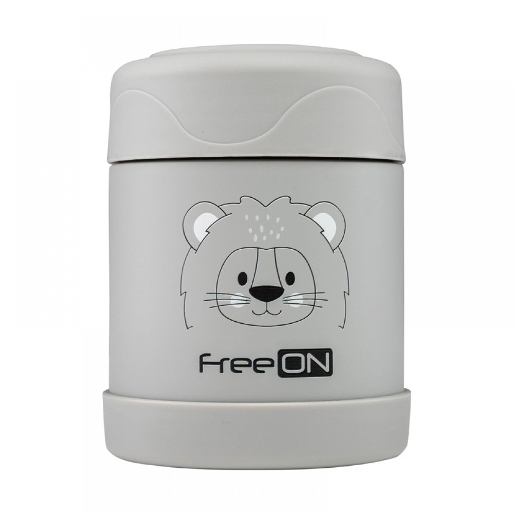 Θερμός Φαγητού FreeOn 350ml Lion Grey