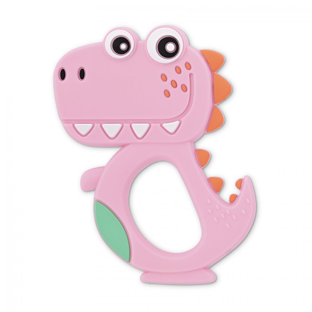 Μασητικό Σιλικόνης Lorelli Dino Lucky Pink