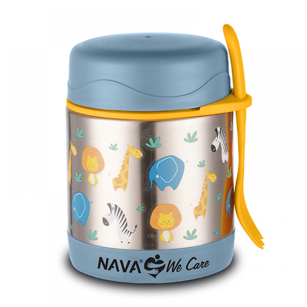 Ανοξείδωτο Δοχείο Φαγητού Nava We Care Blue 350ml