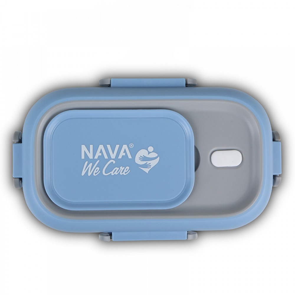 Δοχείο Αποθήκευσης Φαγητού Ανοξείδωτο Nava We Care Blue 800ml