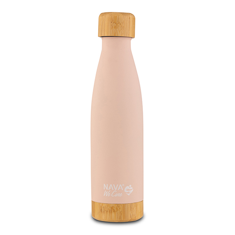 Θερμός Μπουκάλι Ανοξείδωτο Bamboo Nava We Care Pink 500ml