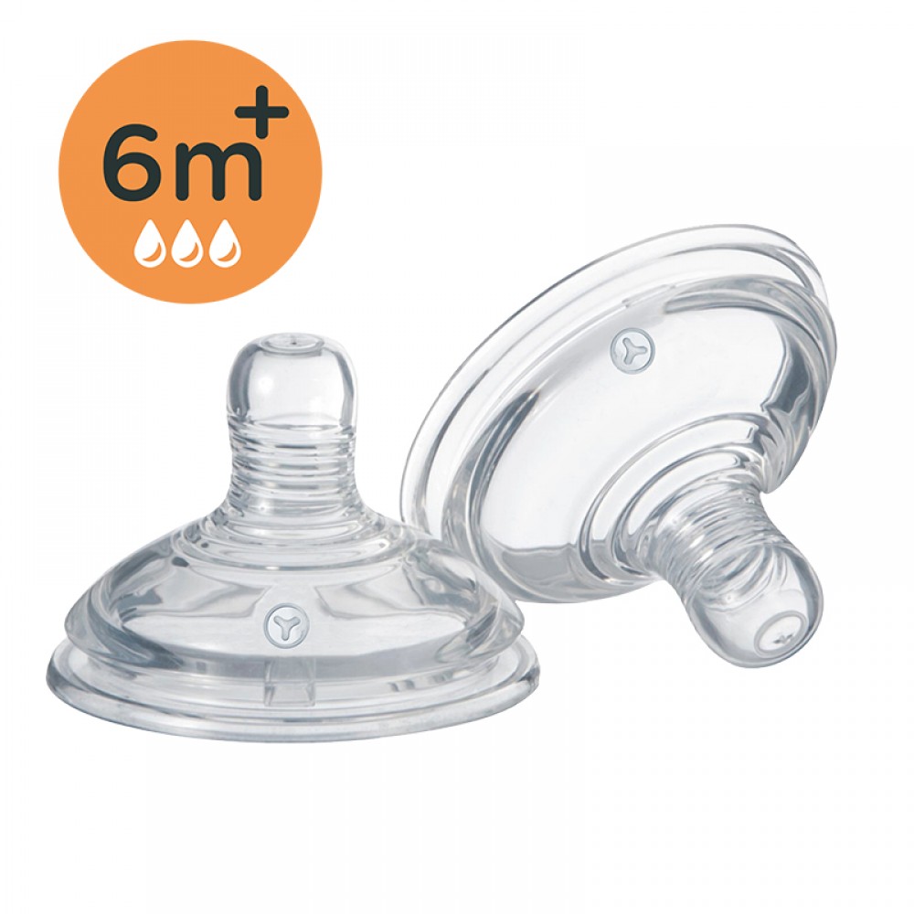 Θηλές Σιλικόνης Tommee Tippee Advanced Closer to Nature – με κοπή σε σχήμα Y 6m+ (2τεμ.)