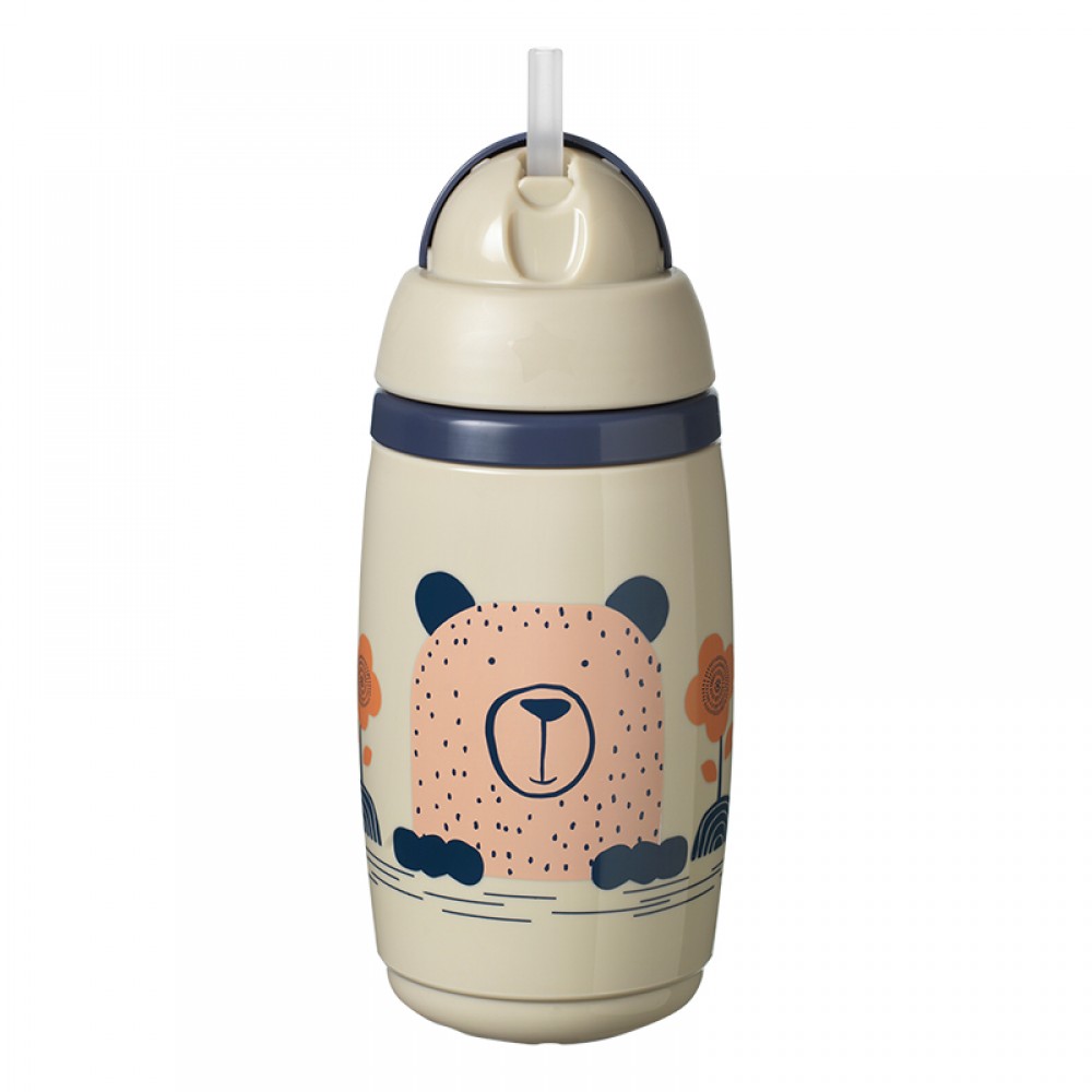 Κύπελλο Ισοθερμικό με Καλαμάκι Tommee Tippee Superstar Insulated Straw Cup 266ml 12m+ Grey