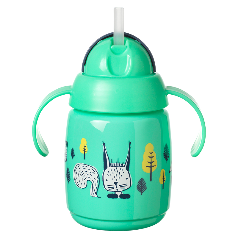 Κύπελλο με Καλαμάκι Tommee Tippee Superstar Training Straw 300ml 6m+ Green