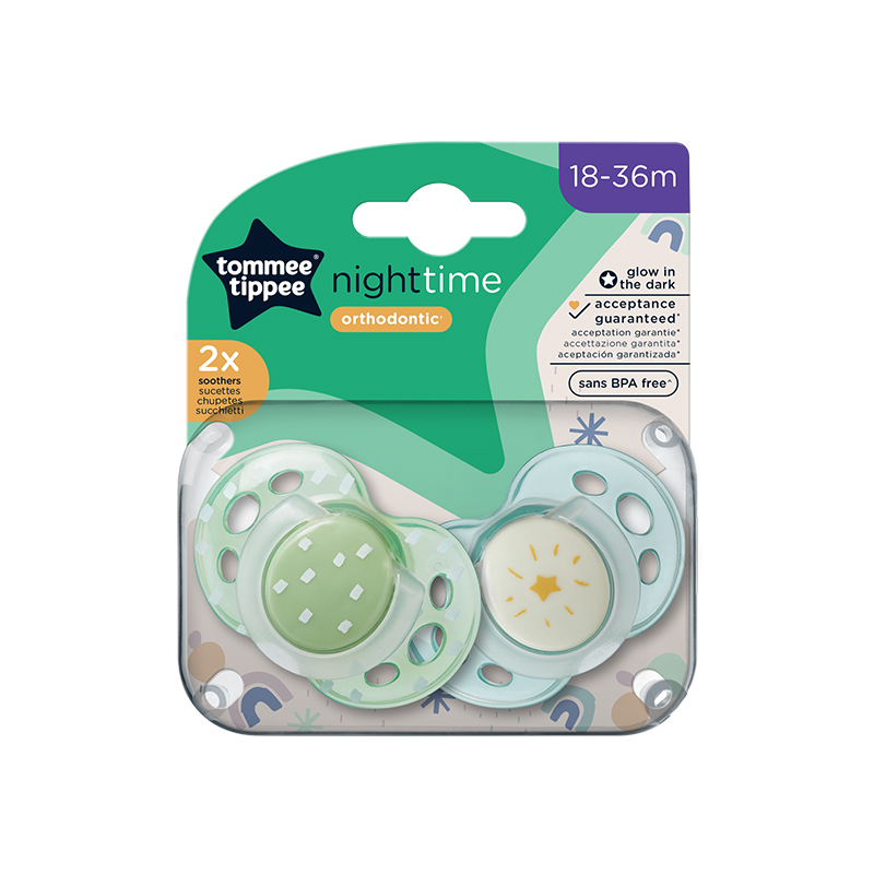 Πιπίλα Σιλικόνης Νυκτός Tommee Tippee Night Boy 18-36m (2τεμ.)